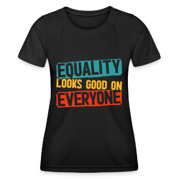 Gleichberechtigung Lgbt Schwule Lesben Transgender - Frauen Funktions-T-Shirt - Schwarz - Vorne - AI Model Female 172 light (172cm)