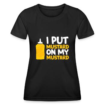 Senf Gelber Senf Lecker Essen Scharfer Senf - Frauen Funktions-T-Shirt - Schwarz - Vorne - AI Model Female 172 light (172cm)