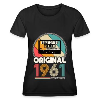 Vintage 1961 born Vintage Best of '61 - Women's Functional T-Shirt - black - Front - AI Model Female 172 light (172cm)