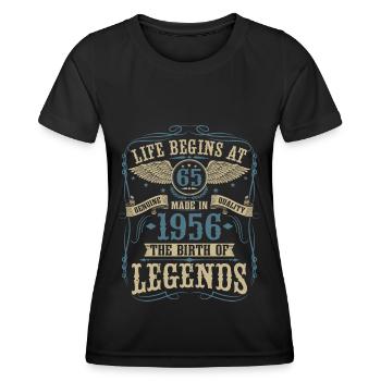 Naissance 1956 légendes 65 anniversaire - T-shirt sport Femme - noir - Devant - AI Model Female 172 light (172cm)
