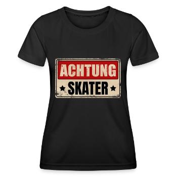 ACHTUNG SKATER - Frauen Funktions-T-Shirt - Schwarz - Vorne - AI Model Female 172 light (172cm)