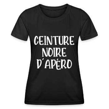 ceinture noire d'apéro - T-shirt sport Femme - noir - Devant - AI Model Female 172 light (172cm)
