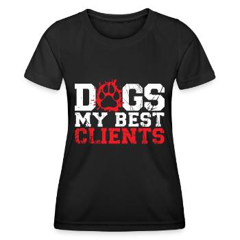 Walking the dog, walking the dog, - Women's Functional T-Shirt - black - Front - AI Model Female 172 light (172cm)