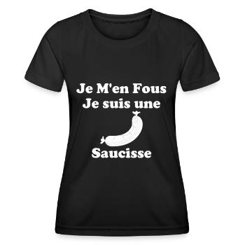 Barbecue Es ist mir egal, ich bin eine Wurst - Frauen Funktions-T-Shirt - Schwarz - Vorne - AI Model Female 172 light (172cm)