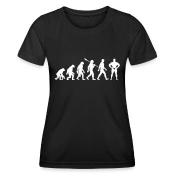Evolution Bodybuilding Kraftsport - Frauen Funktions-T-Shirt - Schwarz - Vorne - AI Model Female 172 light (172cm)