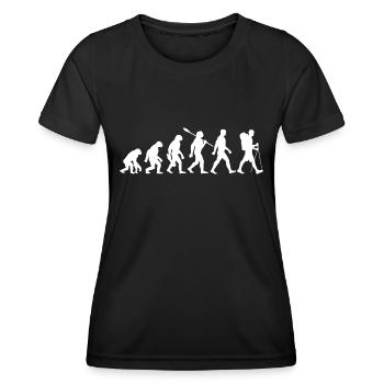Evolution - Wandern - Wanderer - Trekking - Frauen Funktions-T-Shirt - Schwarz - Vorne - AI Model Female 172 light (172cm)