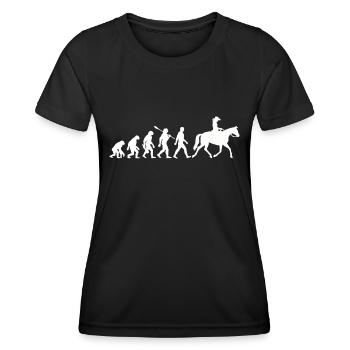 Evolution - Équitation - Équitation Western - T-shirt sport Femme - noir - Devant - AI Model Female 172 light (172cm)