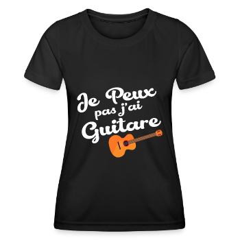 Gitarrist - I Can't I Have Guitar Musiker - Frauen Funktions-T-Shirt - Schwarz - Vorne - AI Model Female 172 light (172cm)