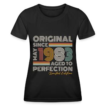 May 1983 Vintage Birthday Retro - Women's Functional T-Shirt - black - Front - AI Model Female 172 light (172cm)