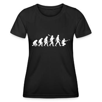 Evolution - Boule - Pétanque - T-shirt sport Femme - noir - Devant - AI Model Female 172 light (172cm)