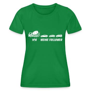 Ich und meine Follower - Betonmischer - Stau - Frauen Funktions-T-Shirt - Kelly Green - Vorne - AI Model Female 172 dark (172cm)