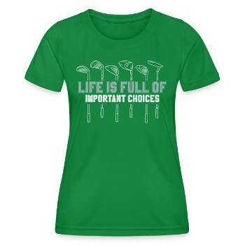 Golf Golfschläger - Frauen Funktions-T-Shirt - Kelly Green - Vorne - AI Model Female 172 dark (172cm)