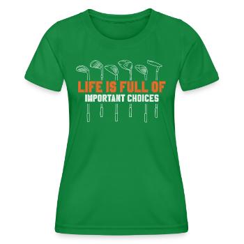 Golf Golfschläger - Frauen Funktions-T-Shirt - Kelly Green - Vorne - AI Model Female 172 dark (172cm)