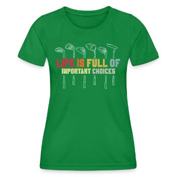 Golf Golfschläger - Frauen Funktions-T-Shirt - Kelly Green - Vorne - AI Model Female 172 dark (172cm)