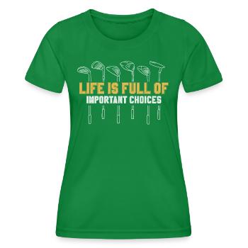 Golf Golfschläger - Frauen Funktions-T-Shirt - Kelly Green - Vorne - AI Model Female 172 dark (172cm)