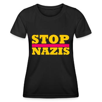Stop Nazis - Women's Functional T-Shirt - black - Front - AI Model Female 172 light (172cm)
