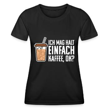Kaffee Frühaufsteher Spruch - Frauen Funktions-T-Shirt - Schwarz - Vorne - AI Model Female 172 light (172cm)