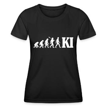 Evolution - Künstliche Intelligenz - KI - Frauen Funktions-T-Shirt - Schwarz - Vorne - AI Model Female 172 light (172cm)