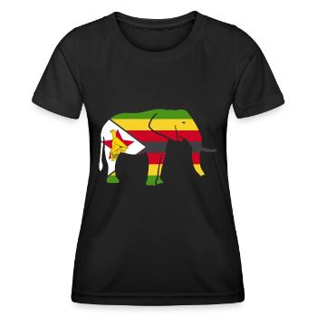 Zimbabwe Drapeau Pays Nationalité Zimbabwe - T-shirt sport Femme - noir - Devant - AI Model Female 172 light (172cm)