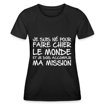 Must accomplish my mission - Women's Functional T-Shirt - black - Front - AI Model Female 172 light (172cm)