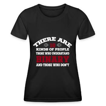 10 Types of People Codi Binary Programmer - Women's Functional T-Shirt - black - Front - AI Model Female 172 light (172cm)