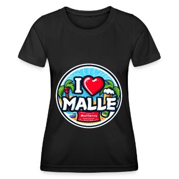 I Love Malle Mallorca Urlaub Bier Alkohol Urlaub - Frauen Funktions-T-Shirt - Schwarz - Vorne - AI Model Female 172 light (172cm)