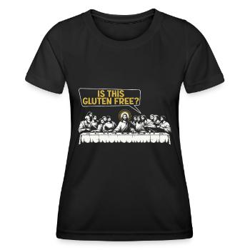 Intolérance au gluten sans gluten Maladie cœliaque - T-shirt sport Femme - noir - Devant - AI Model Female 172 light (172cm)