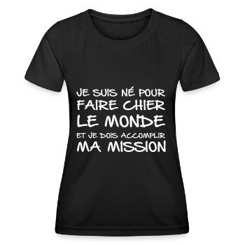 Must accomplish my mission - Women's Functional T-Shirt - black - Front - AI Model Female 172 light (172cm)