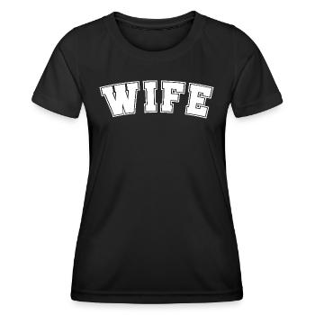Ehefrau - Frauen Funktions-T-Shirt - Schwarz - Vorne - AI Model Female 172 light (172cm)