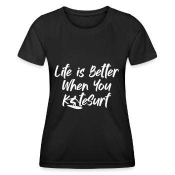 Life Is Better When You Kitesurfer Kitesurf - T-shirt sport Femme - noir - Devant - AI Model Female 172 light (172cm)
