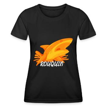 Idée cadeau pour ROUX | ROUQUIN | Requin roux - T-shirt sport Femme - noir - Devant - AI Model Female 172 light (172cm)