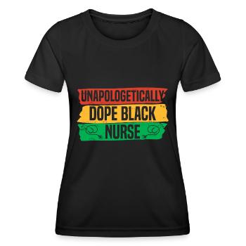 Schwarze Geschichte Krankenschwester Afrika - Frauen Funktions-T-Shirt - Schwarz - Vorne - AI Model Female 172 light (172cm)