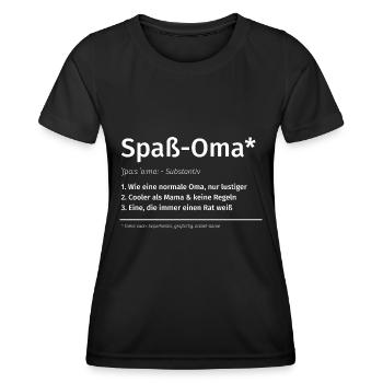 Spaß Oma - alles erlaubt - keine Regeln - Frauen Funktions-T-Shirt - Schwarz - Vorne - AI Model Female 172 light (172cm)