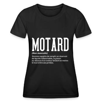 For Motorcycle Definition Biker - Women's Functional T-Shirt - black - Front - AI Model Female 172 light (172cm)