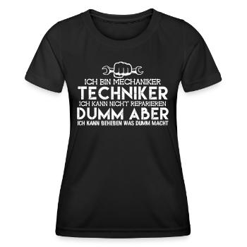Mechaniker Techniker | Mechaniker - Frauen Funktions-T-Shirt - Schwarz - Vorne - AI Model Female 172 light (172cm)