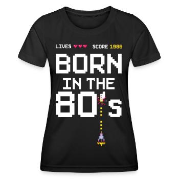 Jahrgang 1986 Geboren in den 80´ern Retro Style - Frauen Funktions-T-Shirt - Schwarz - Vorne - AI Model Female 172 light (172cm)