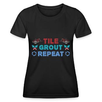 Beruf Bester Fliesenleger Geschenk-Idee - Frauen Funktions-T-Shirt - Schwarz - Vorne - AI Model Female 172 light (172cm)