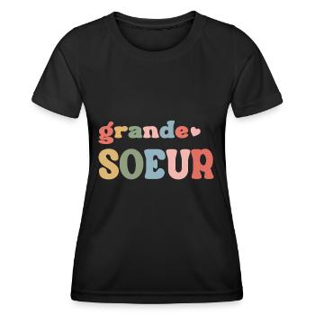 Kind Zukunft Große Schwester 2024 - Frauen Funktions-T-Shirt - Schwarz - Vorne - AI Model Female 172 light (172cm)