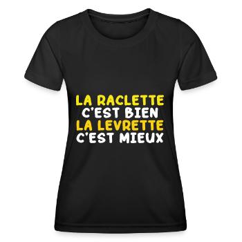 Raclette ist ein lustiger Lebensstil - Frauen Funktions-T-Shirt - Schwarz - Vorne - AI Model Female 172 light (172cm)