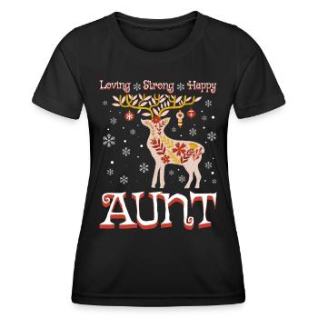 Weihnachten Rentier Tata Frau Tante - Frauen Funktions-T-Shirt - Schwarz - Vorne - AI Model Female 172 light (172cm)