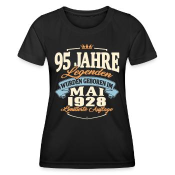 Geburtstag Mai 1928 Mai 1928 geboren 95 Jahre alt - Frauen Funktions-T-Shirt - Schwarz - Vorne - AI Model Female 172 light (172cm)