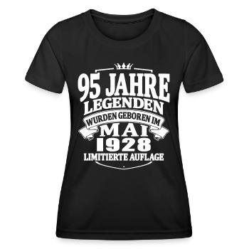 95 Jahre Geburtstag Mai 1928 Mai 1928 geboren - Frauen Funktions-T-Shirt - Schwarz - Vorne - AI Model Female 172 light (172cm)