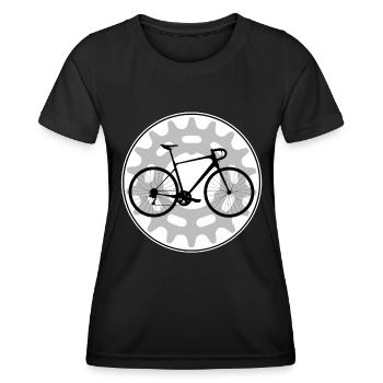 Road bike print for road cyclists and cyclists - Women's Functional T-Shirt - black - Front - AI Model Female 172 light (172cm)