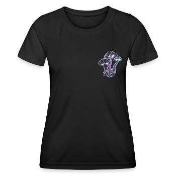 Drogen Pilze Party LSD Acid - Frauen Funktions-T-Shirt - Schwarz - Vorne - AI Model Female 172 light (172cm)