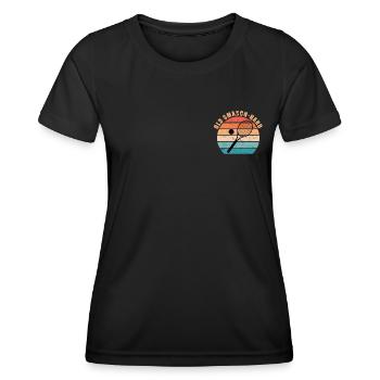 Old Schmetterhand Schmetterball Tennis Spieler - Frauen Funktions-T-Shirt - Schwarz - Vorne - AI Model Female 172 light (172cm)