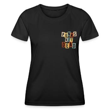 Rock Music Punk Rock Saying Punk is not dead - Women's Functional T-Shirt - black - Front - AI Model Female 172 light (172cm)