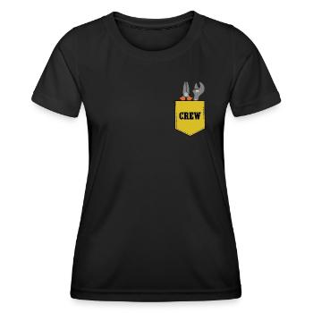 Handwerker Crew Hausbau Team Mannschaft Eigenheim - Frauen Funktions-T-Shirt - Schwarz - Vorne - AI Model Female 172 light (172cm)