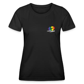 Tag der Liebe Kussmund LGBTQ Regenbogen - Frauen Funktions-T-Shirt - Schwarz - Vorne - AI Model Female 172 light (172cm)