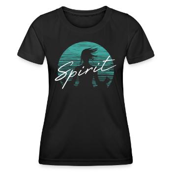 Yoga Spiritualität - Das Wohlbefinden der Meditation - Frauen Funktions-T-Shirt - Schwarz - Vorne - AI Model Female 172 light (172cm)