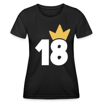 18 Krone Nummer 18 - Frauen Funktions-T-Shirt - Schwarz - Vorne - AI Model Female 172 light (172cm)